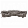 Chern Power Motion Recliner Sectional Sofa- 2 Cupholder Brown 120 Inch