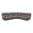 Chern Power Motion Recliner Sectional Sofa- 2 Cupholder Brown 120 Inch