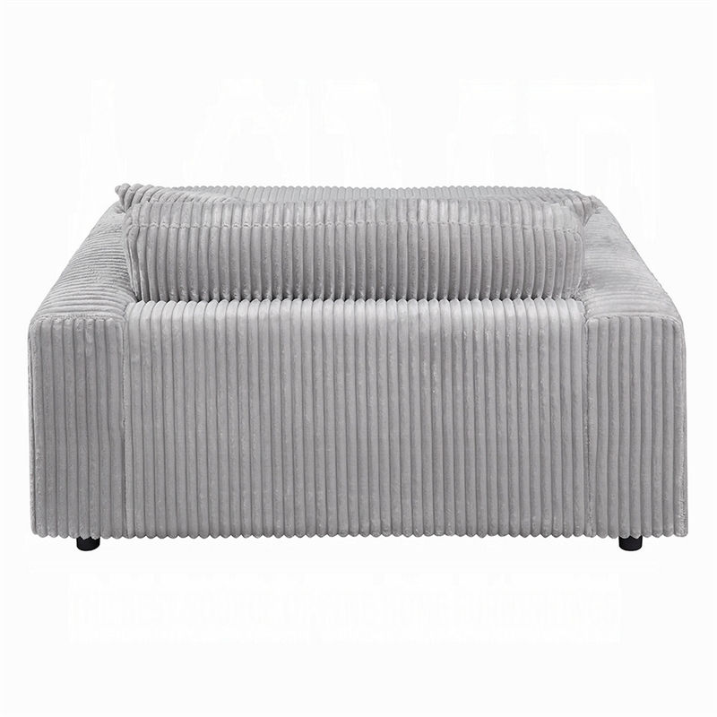 Liny Oversized Chaise- 2 Cupholders- 2 Pillows- Beige Velvet Corduroy