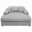 Liny Oversized Chaise- 2 Cupholders- 2 Pillows- Beige Velvet Corduroy