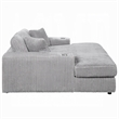 Liny Oversized Chaise- 2 Cupholders- 2 Pillows- Beige Velvet Corduroy