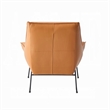 Quiza 2pc Set Accent Chair and Ottoman- Sandstone Top Grain Leather
