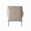 Quiza 2pc Set Accent Chair and Ottoman- Khaki Top Grain Leather- Metal