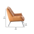 Abela 2pc Set Accent Chair and Ottoman- Sand Brown Top Grain Leather
