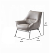 Abela 2pc Set Accent Chair and Ottoman- Light Gray Top Grain Leather