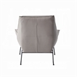 Abela 2pc Set Accent Chair and Ottoman- Light Gray Top Grain Leather