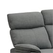 Fery 74 Inch Manual Recliner Sofa- 3 Seater- Gray Burlap Upholstery- Wood
