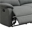 Fery 74 Inch Manual Recliner Sofa- 3 Seater- Gray Burlap Upholstery- Wood