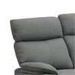 Fery 74 Inch Manual Recliner Sofa- 3 Seater- Gray Burlap Upholstery- Wood