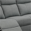 Fery 74 Inch Manual Recliner Sofa- 3 Seater- Gray Burlap Upholstery- Wood
