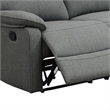 Fery 74 Inch Manual Recliner Sofa- 3 Seater- Gray Burlap Upholstery- Wood