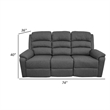Fery 74 Inch Manual Recliner Sofa- 3 Seater- Gray Burlap Upholstery- Wood