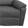 Fery 74 Inch Manual Recliner Sofa- 3 Seater- Gray Burlap Upholstery- Wood