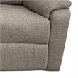 Fery 74 Inch Manual Recliner Sofa- 3 Seater- Brown Burlap Upholstery- Wood