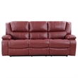 Mila 2pc Manual Recliner Sofa and Loveseat Set- Red Faux Leather- Wood