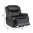 Susan Power Recliner- Dark Gray Faux Leather- USB Port- Pillow Top Arms