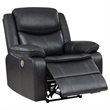 Susan Power Recliner- Dark Gray Faux Leather- USB Port- Pillow Top Arms