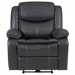 Susan Power Recliner- Dark Gray Faux Leather- USB Port- Pillow Top Arms
