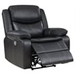 Susan Power Recliner- Dark Gray Faux Leather- USB Port- Pillow Top Arms