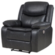 Susan Power Recliner- Dark Gray Faux Leather- USB Port- Pillow Top Arms