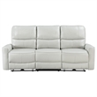 Lima Power Recliner Sofa- Ivory Faux Leather- USB Port- Cushions- 83 Inch