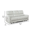 Lima Power Recliner Sofa- Ivory Faux Leather- USB Port- Cushions- 83 Inch
