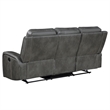 Josen Manual Recliner Sofa- Gray Faux Leather- Foam Cushions- 81 Inch