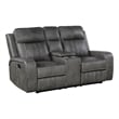 Josen Manual Recliner Loveseat- Gray Faux Leather- Foam Cushions- 71 Inch