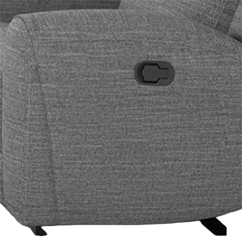 Cory Manual Recliner Loveseat- 78 Inch- Center Console- Gray Polyester