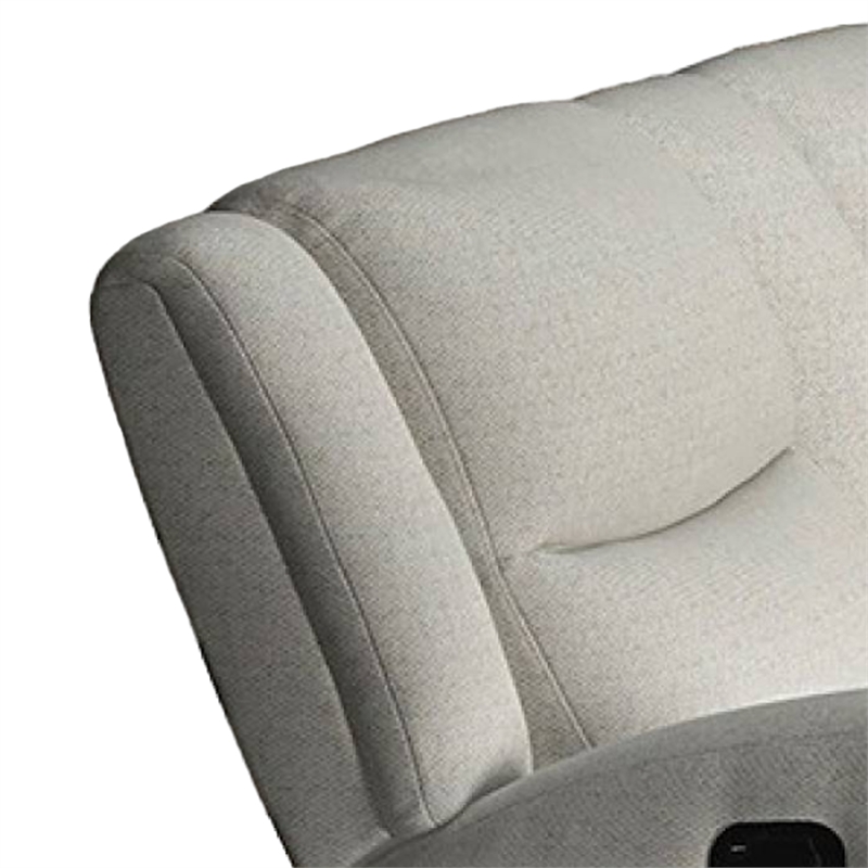 Gira Manual Recliner Loveseat with Center Console- 79 Inch- Wood- Beige