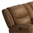 Leos Loveseat- Manual Reclining- Center Console- 79 Inch- Brown Leather