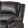 Zuru Motion Manual Recliner Loveseat- Pillow Top- Black Faux Leather