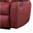Zuru Motion Manual Recliner Loveseat- Pillow Top- Red Faux Leather