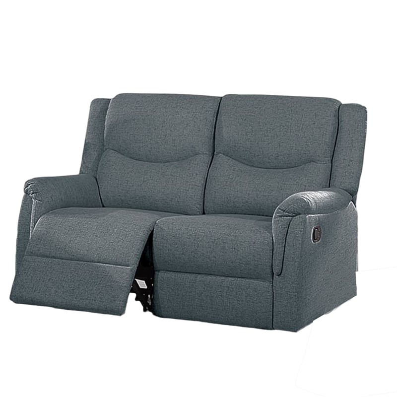 Ammy Manual Recliner Loveseat- 53in Solid Wood- Dark Gray Faux Burlap
