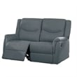 Ammy Manual Recliner Loveseat- 53in Solid Wood- Dark Gray Faux Burlap