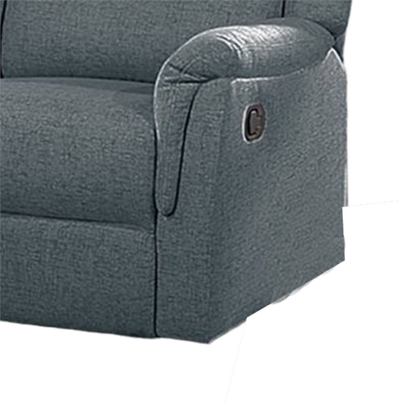 Ammy Manual Recliner Loveseat- 53in Solid Wood- Dark Gray Faux Burlap