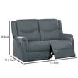 Ammy Manual Recliner Loveseat- 53in Solid Wood- Dark Gray Faux Burlap