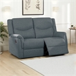 Ammy Manual Recliner Loveseat- 53in Solid Wood- Dark Gray Faux Burlap