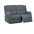 Ammy Manual Recliner Loveseat- 53in Solid Wood- Dark Gray Faux Burlap