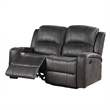 Charles Manual Recliner Loveseat- Smoke Gray Faux Leather- 55 Inch
