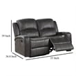 Charles Manual Recliner Loveseat- Smoke Gray Faux Leather- 55 Inch