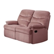 Karry Manual Recliner Loveseat- Blush Pink Velvet- Solid Wood- 53 Inch