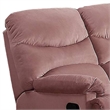 Karry Manual Recliner Loveseat- Blush Pink Velvet- Solid Wood- 53 Inch