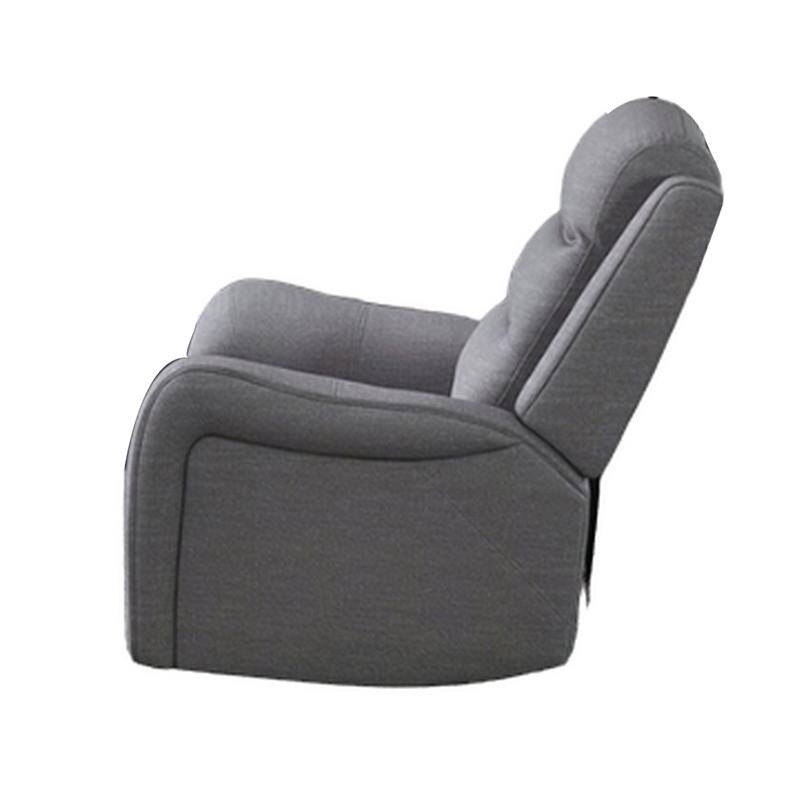 Clair 2 Piece Manual Reclining Sofa and Loveseat- Solid Wood- Gray Fabric