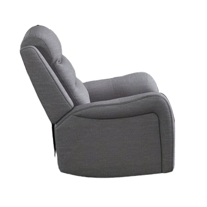Clair 2 Piece Manual Reclining Sofa and Loveseat- Solid Wood- Gray Fabric
