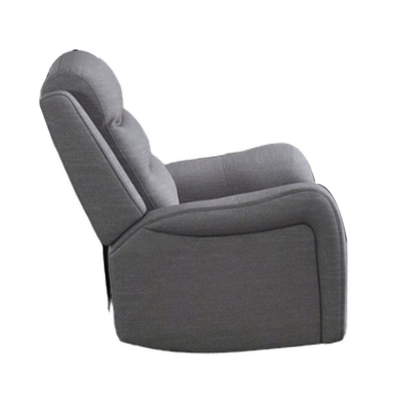 Clair 2 Piece Manual Reclining Sofa and Loveseat- Solid Wood- Gray Fabric