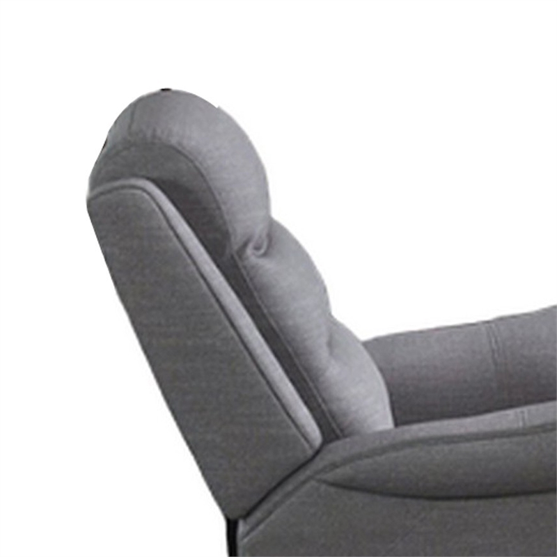 Clair 2 Piece Manual Reclining Sofa and Loveseat- Solid Wood- Gray Fabric