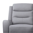 Clair Manual Recliner Sofa- Scroll Arms- 87 Inch- Solid Wood- Gray Fabric
