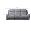 Clair Manual Recliner Sofa- Scroll Arms- 87 Inch- Solid Wood- Gray Fabric