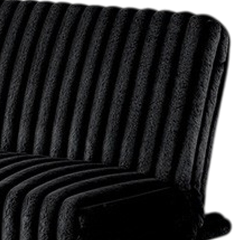 Hini Fold Out Futon Sofa Bed- Rich Black- Modern Chrome Metal Legs